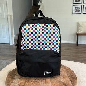 Vans Black Multicolor Glitter Check Backpack